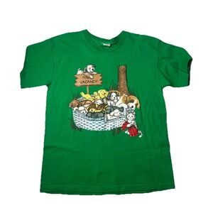 Vtg Green Puppy Dog Tshirt "No Vacancy"‎ Basic Editions Size Large